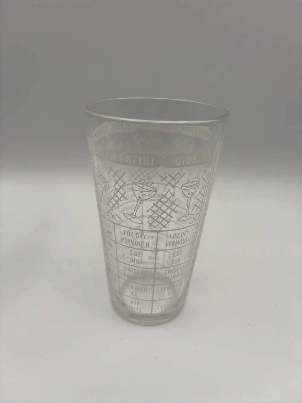 3 MCM Cocktail Barware Recipe Mixing Glasses Mojito Martini Manhattan DAIQUIRIS